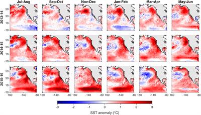 Predicting the Evolution of the 2014–2016 California Current System Marine Heatwave From an Ensemble of Coupled Global Climate Forecasts